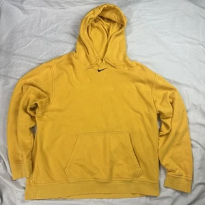 Nike Y2K CENTER SWOOSH Yellow Pullover Hoodie Embroidered Adult XL Free Shipping - Bild 1 von 7