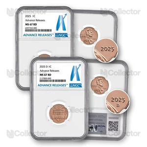 2025 Lincoln Shield Cent P & D Set NGC 67 - MS 67 Advance Release - Picture 1 of 1