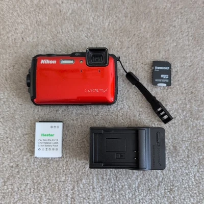Nikon Coolpix AW120 16.0 MP 5x Optical Zoom Orange Compact Digital Camera Tested - Image 1 of 4