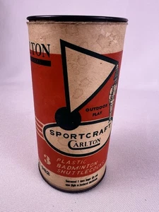 Vintage Carlton Sportcraft Plastic Badminton shuttlecocks paper can - Bild 1 von 5