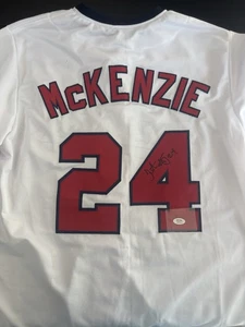 Triston McKenzie White Cleveland Guardians Autographed Jersey PSA Certified - Picture 1 of 4