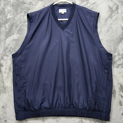Cutter & Buck Vest Mens XL Blue CB WindTec Sleeveless V-Neck Pullover Softshell - Image 1 of 4