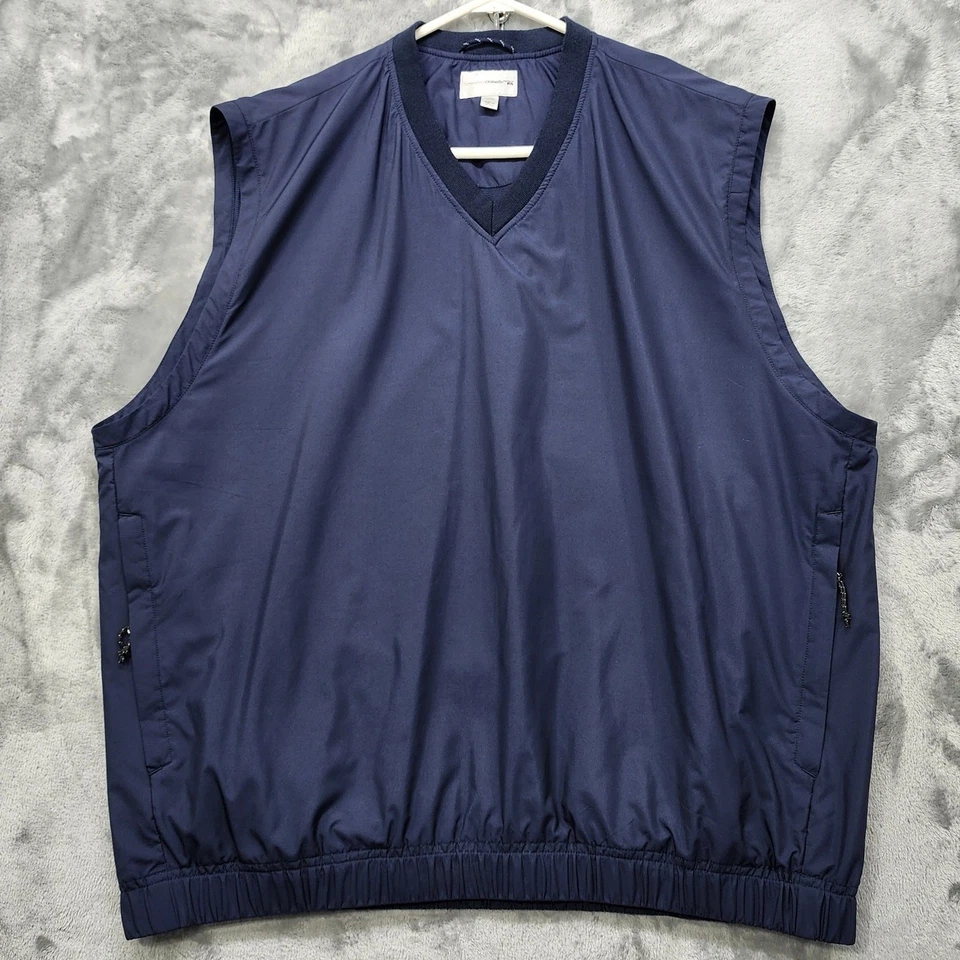 Cutter & Buck Vest Mens XL Blue CB WindTec Sleeveless V-Neck Pullover Softshell - Image 1 of 4