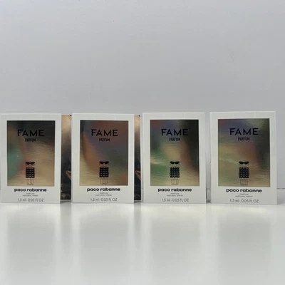 (4) Fame Paco Rabanne Eau de Parfum Spray Muestra EDP 0,05 oz/1,5 ml cada uno Foto 1 de 3