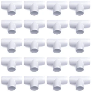 Paquete de 20 3/4 pulgadas Camiseta de PVC Schedule 40 accesorios en T de tubería de 3 vías SCH40 ASTM - Imagen 1 de 1