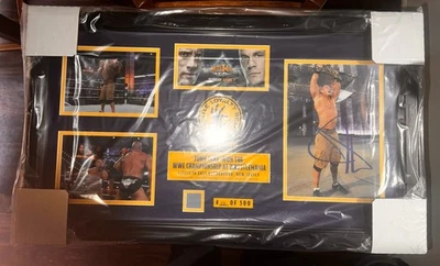 WWE John Cena Firmado WrestleMania 29 Placa con Anillo Mat Pieza 116 de 500 Nuevo Foto 1 de 3