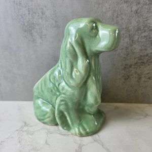 Vintage Shawnee Pottery Green Cocker Spaniel Dog Planter. 6.5" - Picture 1 of 9