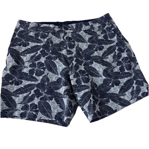 Rhone Shorts Mens 34 Blue Seersucker Hibiscus floral Leaves Casual Comfort - Picture 1 of 14