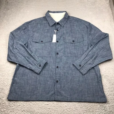 Camisa Denim American Eagle Para Hombres 2XL Azul Cambray Abotonada Manga Larga NUEVA NUEVA CON ETIQUETAS Foto 1 de 4