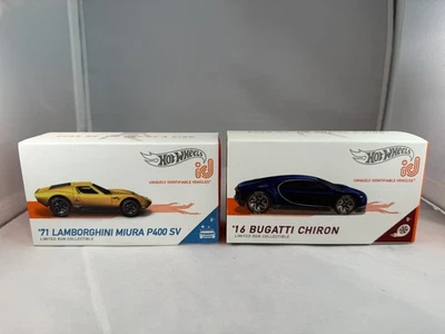 Hot Wheels ID Series '71 LAMBORGHINI MIURA P400  & '16 BUGATTI CHIRON (Lot of 2) - Image 1 of 4