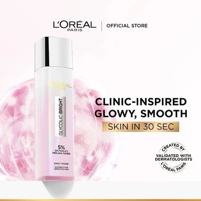 LOreal Paris Glycolic Bright 5% Ácido Glicólico Brillante Tónico Exfoliante 128 ml Foto 1 de 4