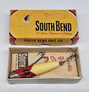 South Bend Bait Co. Vintage Lure Minnow No 953 With Original Box Red Yellow - Picture 1 of 5