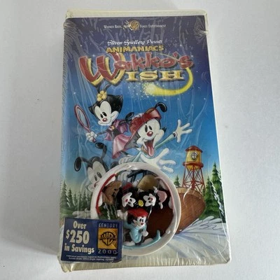 Animaniacs Wakko's Wish VHS Clamshell 1999 Steven Spielberg W/Toy NEW SEALED - Image 1 of 4