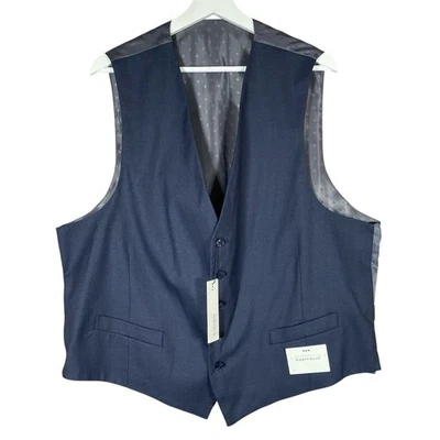 Perry Ellis Portfolio Suit Vest Men’s XL Navy Blue Sharkskin $85 MSRP - Image 1 of 4