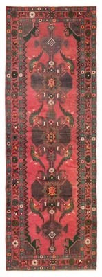 Vintage Hand-knotted Runner Rug 3'6" x 9'11" Traditional Oriental Wool Carpet - Image 1 of 4