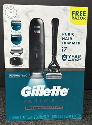 GILLETTE Intimate i7 Pubic Hair Trimmer with Free Razor Waterproof LED Light - Image 1 of 4