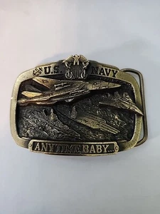 Vintage Anytime Gürtelschnalle 1983 U.S. Navy - Bild 1 von 6