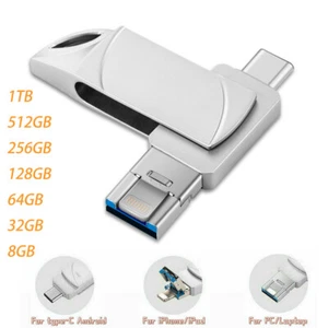 1TB 256G Type C OTG Flash Drive USB Storage Photo Sticks For iPhone Samsung PC - Afbeelding 1 van 15