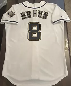 Rare TBTC Ryan Braun #8 Milwaukee Brewers Authentic On-Field Jersey 48/XL - Picture 1 of 17