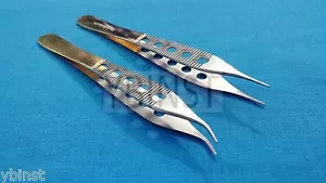 2 PZ PINZA ADSON MEDICAZIONE CHIRURGIA PLASTICA STR+CVD SEGHETTATA 4,75" MANICO ORO - Foto 1 di 3