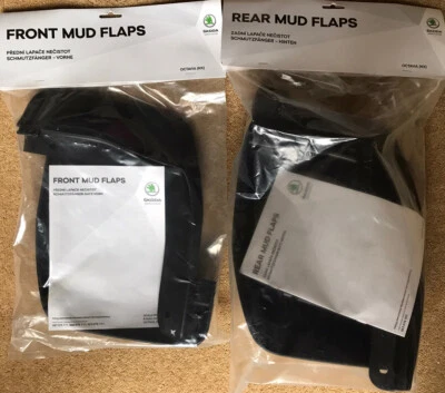 Genuine Skoda Octavia Mk4 2020-2025 FRONT & REAR Mudflaps 5E3075111 5E3075101 - Image 1 of 4