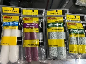 8-roller pack lot Whizz 51016 Velour Shed-Resist Mini Paint 6" x 3/16" Microlon - Picture 1 of 5