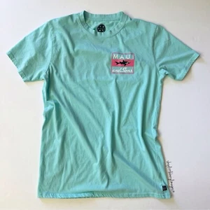 Maui and Sons Classic Shark T-Shirt, Short Sleeve, Aqua Blue, Size Medium - Picture 1 of 6