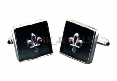 Gemstone Nero Naturale Onice Con Gemelli In Argento Sterling 925 #2383 - Immagine 1 di 3