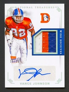 VANCE JOHNSON 2017 NATIONAL TREASURES PATCH AUTO AUTOGRAPH /25 *GAME-USED* - Imagen 1 de 2