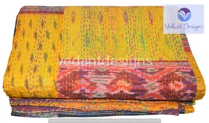 Indian Vintage Quilt Kantha Patola Bedspread Cotton Blanket Ralli Gudari - Picture 1 of 5