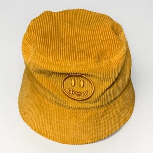Drew House Corduroy Yellow Bucket Hat One Size Smiley Face Logo Festival Cap Lid - Picture 1 of 7