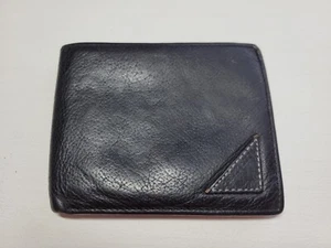 Perry Ellis Wallet Black Genuine Leather Wallet Bifold Card Holder ID bag - Picture 1 of 18