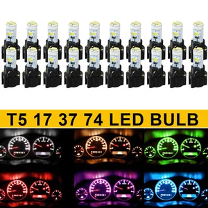 20X T5 74 17 37 5SMD LED Instrument Gauge Cluster Dash Light Bulbs w/ Sockets - Picture 1 of 21