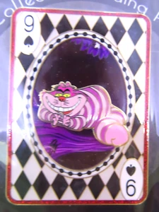 Disney Pin Artland Cheshire Cat Nine of Spades Playing Card LE 200 #167419 - Picture 1 of 3