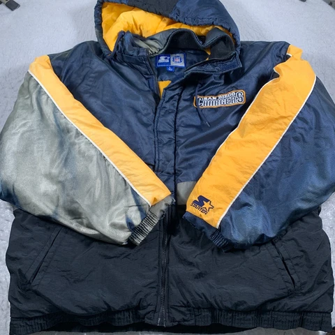 Vintage San Diego Chargers Jacket Blue Yellow Mens Large NFL Starter Cover