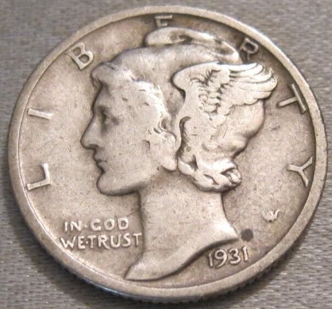 NICER AS SHOWN - 1931 P MERCURY DIME *** 90% SILVER *** 517 Cover
