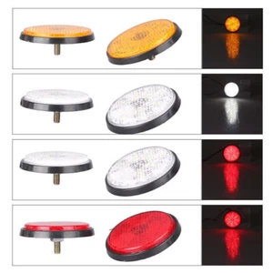 2x Motorcycle Round Reflector LED Rear Tail Brake Stop Lamp Universal Truck - Picture 1 of 16