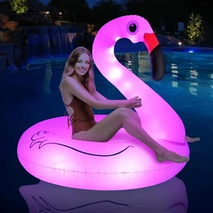 Giant Inflatable Flamingo Party Island Ride on Swimming Pool Float - Picture 1 of 7