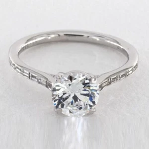 Wedding Ring 18K White Gold 1.17 Ct IGI GIA Lab Created Diamond Size 8 6 - Picture 1 of 7