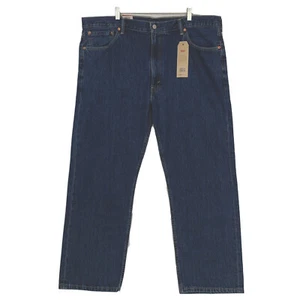 Jeans Levi's 505 da uomo 44 x 30 alti e alti denim blu vestibilità regolare gamba dritta cerniera - Foto 1 di 20