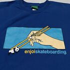 Enjoi Skateboarding blau T-Shirt Deck Marc Johnson Panda Hochdraht Tour Skate
