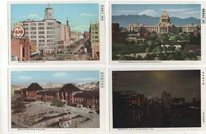 4 Vintage Japanese Post Cards - Scenes in Tokyo - Picture 1 of 2