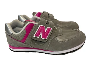 Children’s New Balance 574 Sneaker / Hook And Loop Grey/Pink Size 6 - Picture 1 of 12