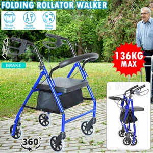 Rollator Walker Classic Lightweight Folding Mobility Walking Rollator Walker - Picture 1 of 12