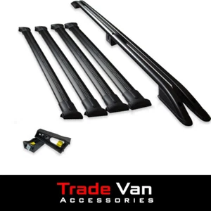 FITS NISSAN NV300 SWB BLACK AERO PRO 4 BAR ROOF RACK SET WITH LOAD STOPS 2016+ - Picture 1 of 6