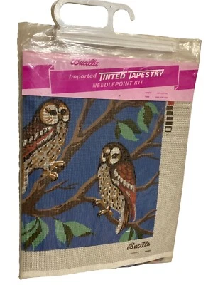 De colección Raro Bucilla Pintado Punta de Aguja 60067 Nuevo de Lote Antiguo Búhos en la Noche en Árbol Foto 1 de 4