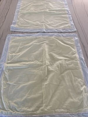 2 fundas Kate Spade New York Spring Street Euro 100 % algodón azul verde blanco Foto 1 de 4