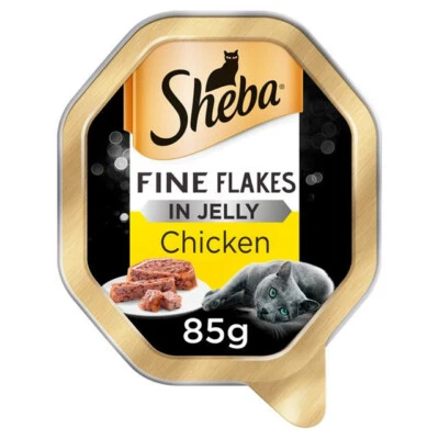 Sheba Wet Food Tray -For Adult Cats - Fine Flakes Chicken in Jelly - 85g - Image 1 of 4