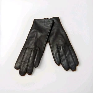 Lands End EZ Touch Screen Cashmere Lined Leather Gloves Womens Small Blue - Picture 1 of 9