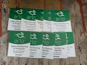 Netgear Arlo Green Sticker Decal Video Monitoring in Progress Lot of 10 3x3.5" - Picture 1 of 4